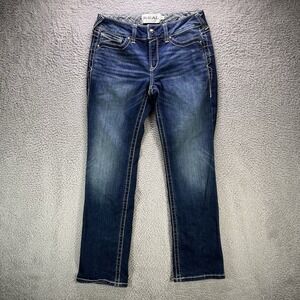 Ariat REAL Jeans Womens 28x30 Blue Mid Rise Stretch Icon Straight Leg Stretch